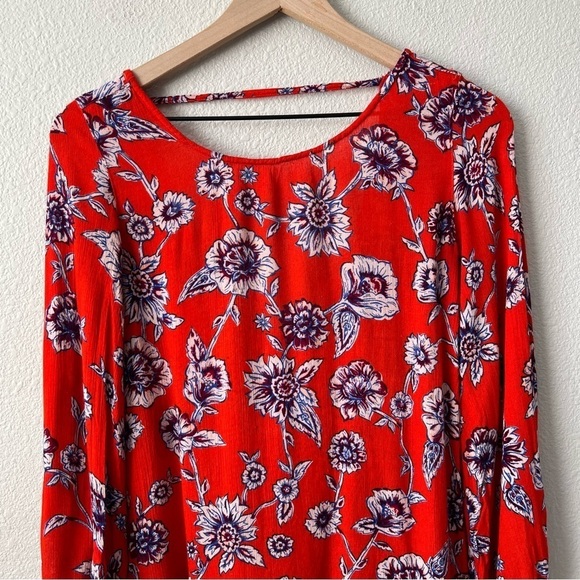 Billabong Heart Strayed Mini Floral Red Dress- Size XS - Picture 6 of 14